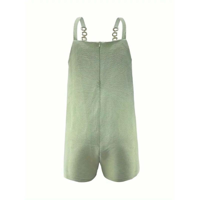 Damen Europäischer Stil Lässig Sommer Rückenfrei Kurz Träger Jumpsuit
