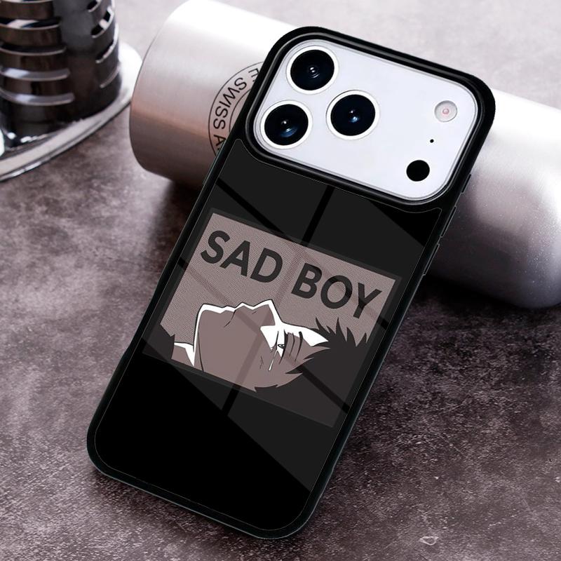 Vaporwave Aesthetic Sad Anime Phone Case For iPhone 17,16e,15,14,13,12,11,Mini,Pro,MAX soft Silicone Cover