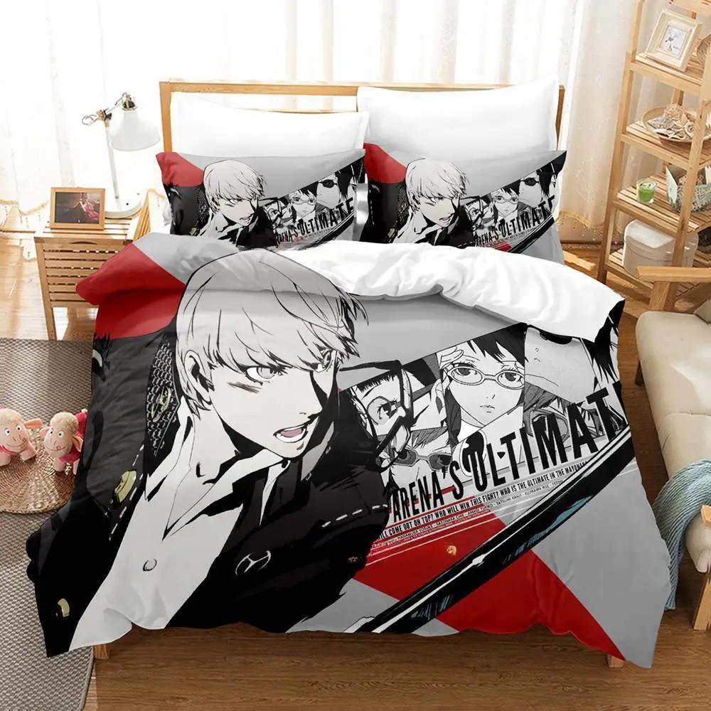 Neues Spiel Persona 4 Bettwäsche-Set Einzelbett Zwillingsbett Vollgröße Queen-Size King-Size Bettwäsche-Set Erwachsener Kinderzimmer Bettbezug-Sets Anime Bettlaken-Set