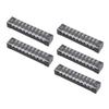 5 Set 10 Position Terminal Block Connector Strip Kit Dual Row Screw Pre Insulated Jumper 15A 600V