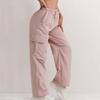 Women's Solid Color High-waisted Quick-drying Pants With Drawstring Casual Wide-leg Sports Cargo Pants