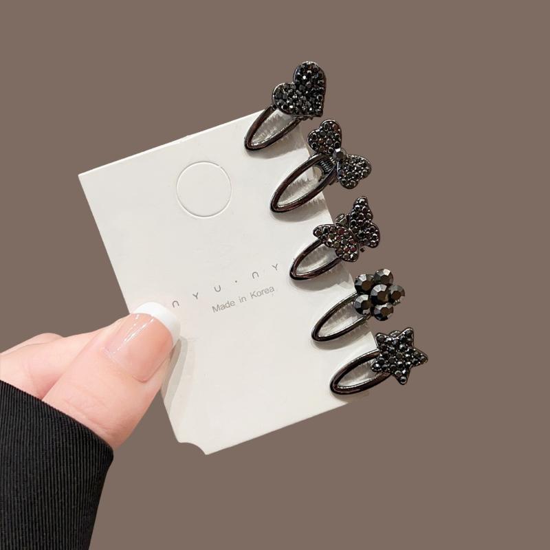 5Pcs Glitter Shiny Butterfly Knot Love Star Flower Small Hairpin For Women Side-Blowout Hair Accessory Hair Clip Styling