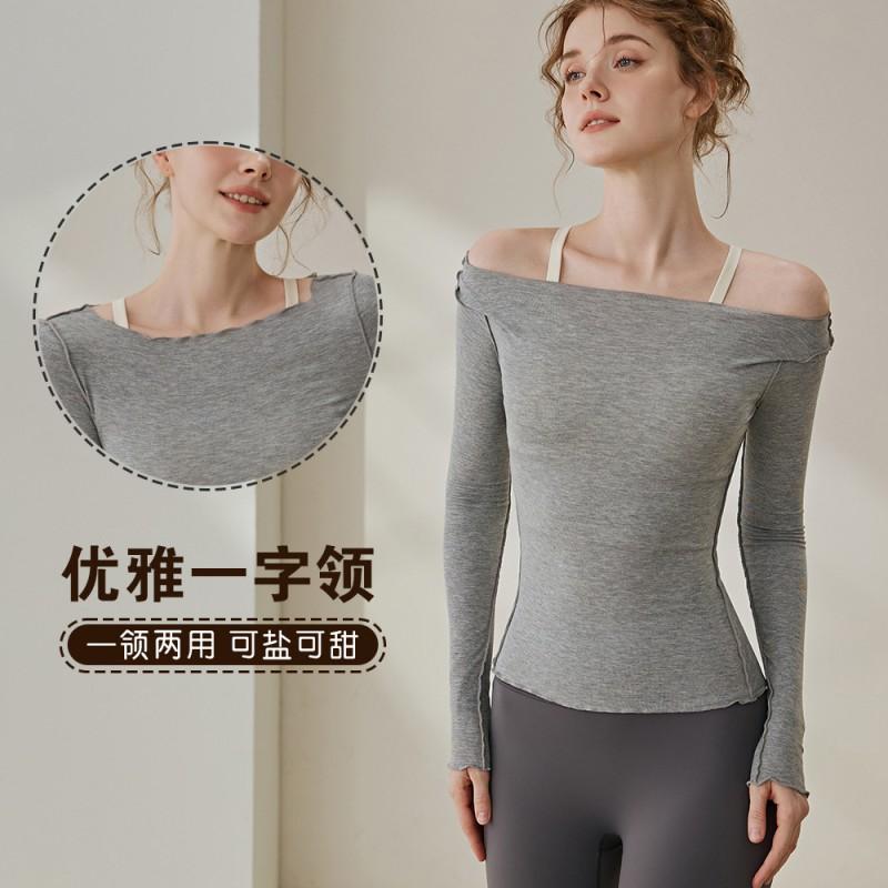 Womens Long Sleeve Yoga Top Winter Stretch T-Shirt Pilates Fitness Running Dance Tight Fit