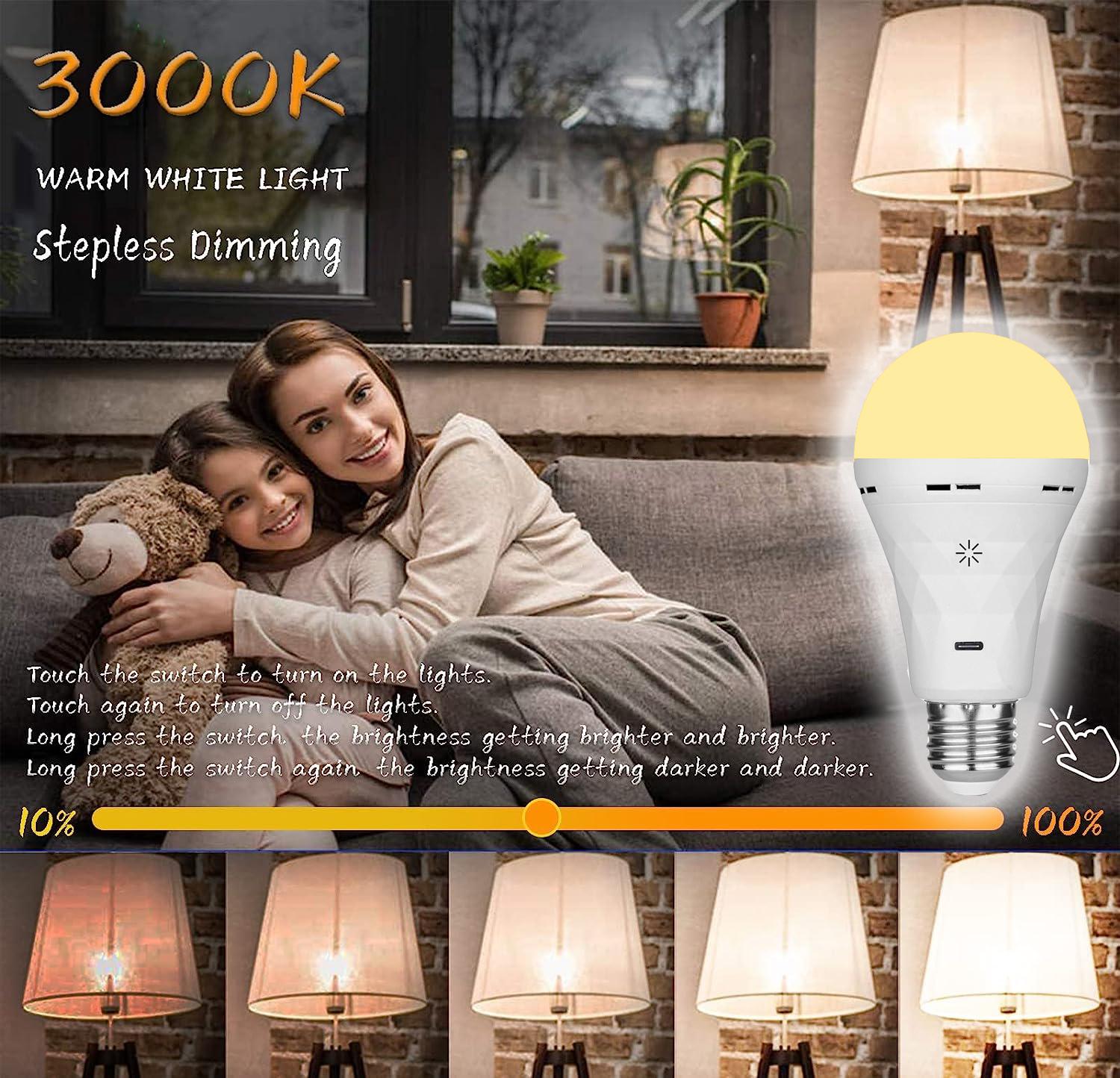 

USB led Bulb e27 Rechargeable Light Bulb Smart Battery BulbTouch Control Dimmable LED Bulbs with Timing