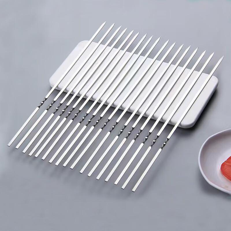 Heavy-Duty Stainless Steel Flat BBQ Skewers