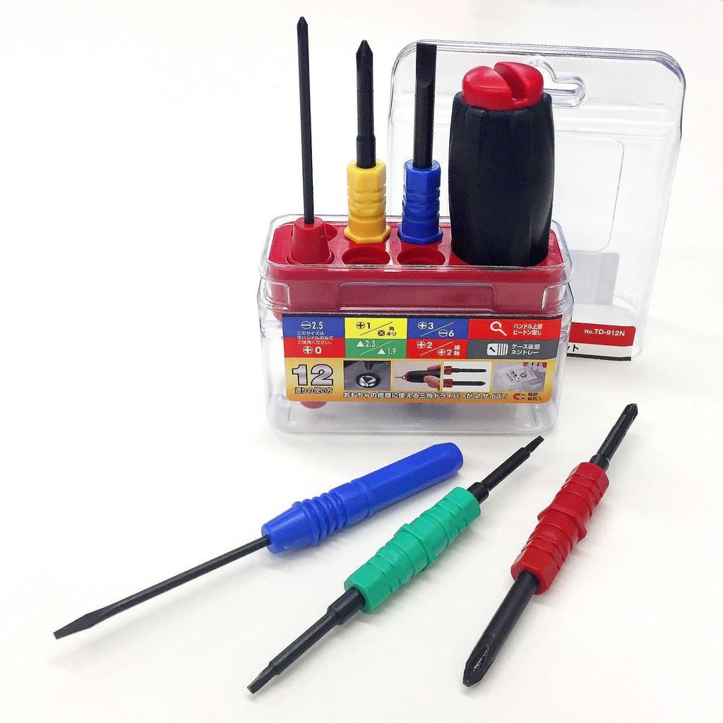 VESSEL Schraubendrehersatz, Family Dora 12, für Kreuzschlitz-, Schlitz-, Bohrer- und Dreiecksschrauben, TD-912N