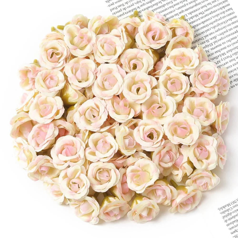 

10/20/50 шт. 2 см Мини Роза Искусственные Головки Цветов Для Домашнего Декора Свадебного Украшения Искусственные Цветы Сделай Сам Венок Скрапбук Подарки 10Pcs светло-розовый