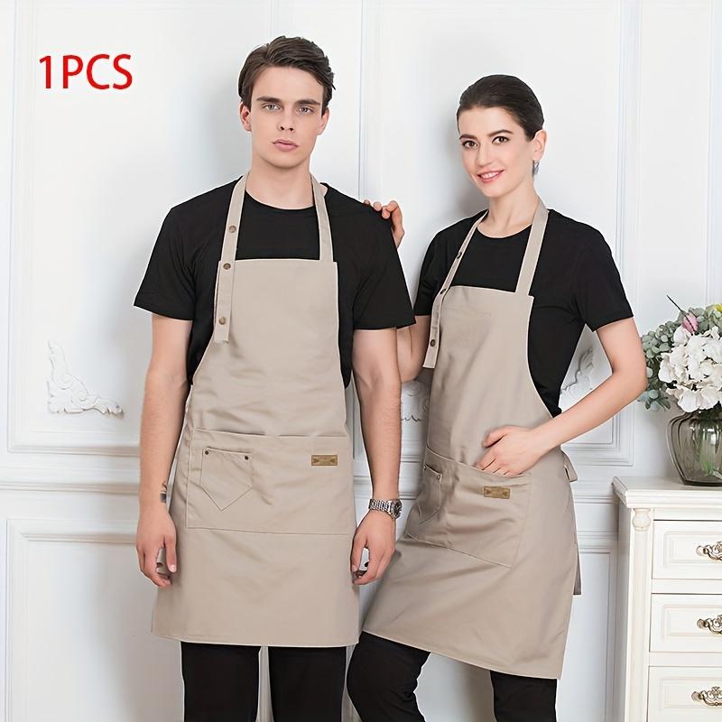 Adjustable Chef Apron with 2 Pockets - Professional Polyester Work Apron for Cooking, Baking, Gardening, BBQ, Coffee Shop, Beauty Nails Studios