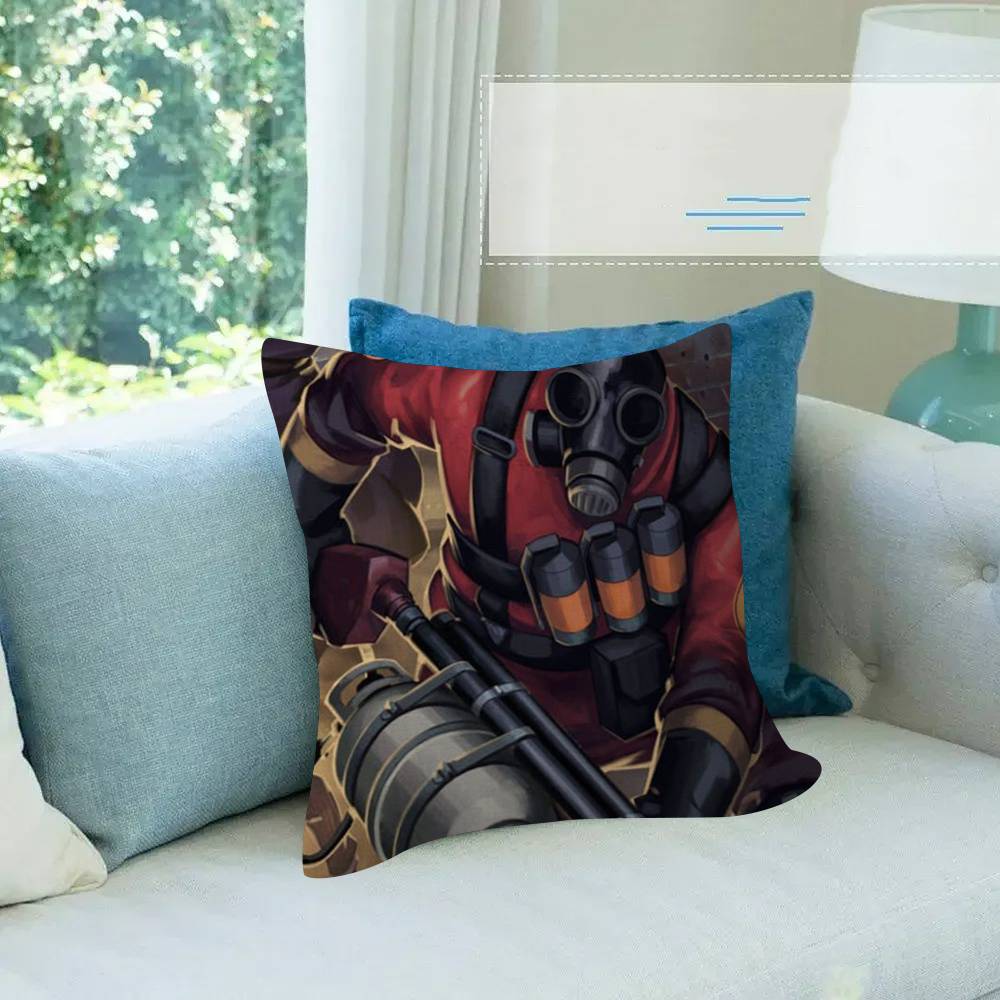 Game Hot TTeam FFortress  TF    Pillow Gift Home Office Decoration Bedroom Sofa Car Cushion Cover case x
