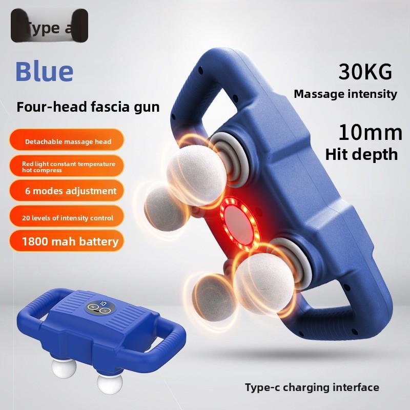 Four-head Fascia Gun Muscle Relaxation Massager High-frequency High-power Electric Neck Membrane Grab Six-head Fascia Gun Massager