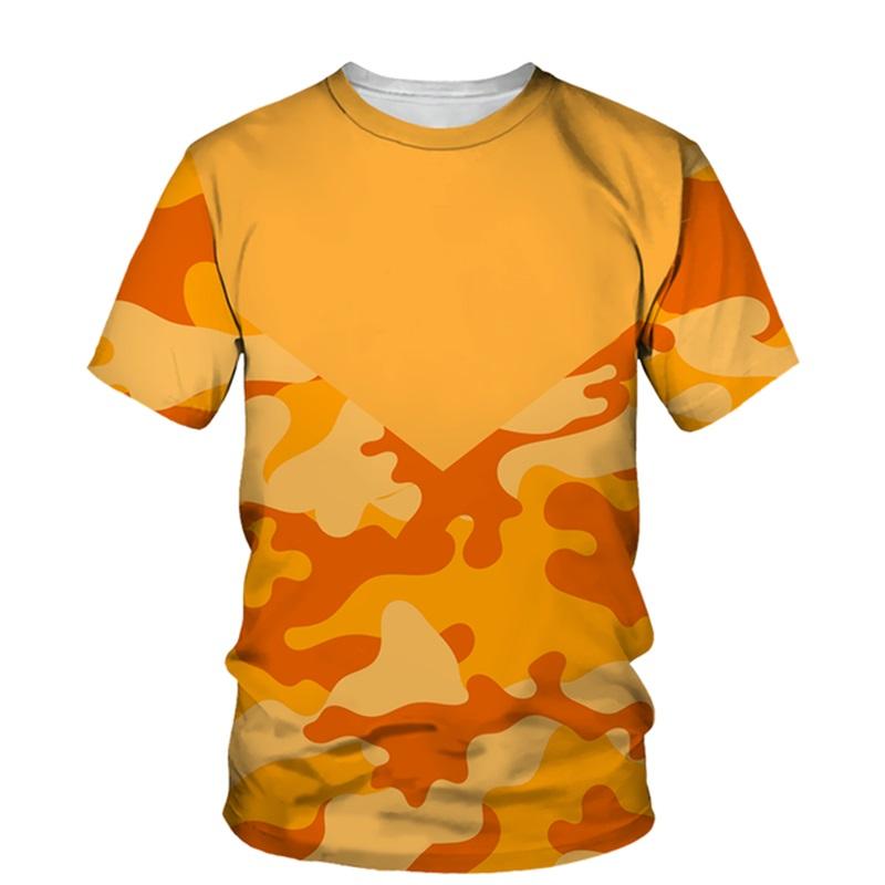 Summer Camouflage T-shirt Men's Clothing Camouflage Pattern 3D Printed T-shirt Casual Loose Version Popular Top Short Sleeved