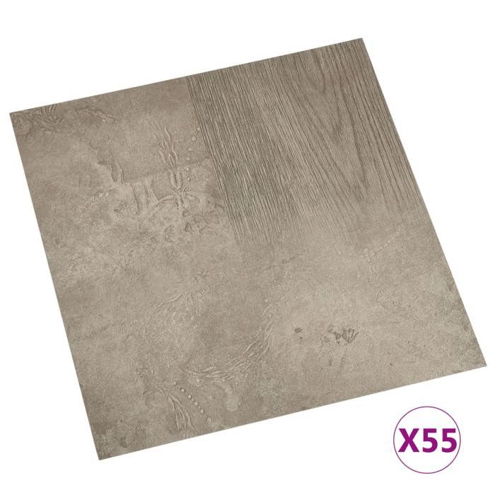 Floor Tiles - vidaXL - PVC - 55 Pcs - 5.11 M² - Grey - Self-adhesive