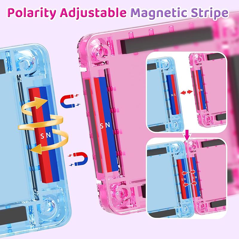 Mini Magnetic Tiles Travel Set Toddler Magnet Building Blocks Constructions STEM Creative Game Kid Iron Box Portable Blocks Toys