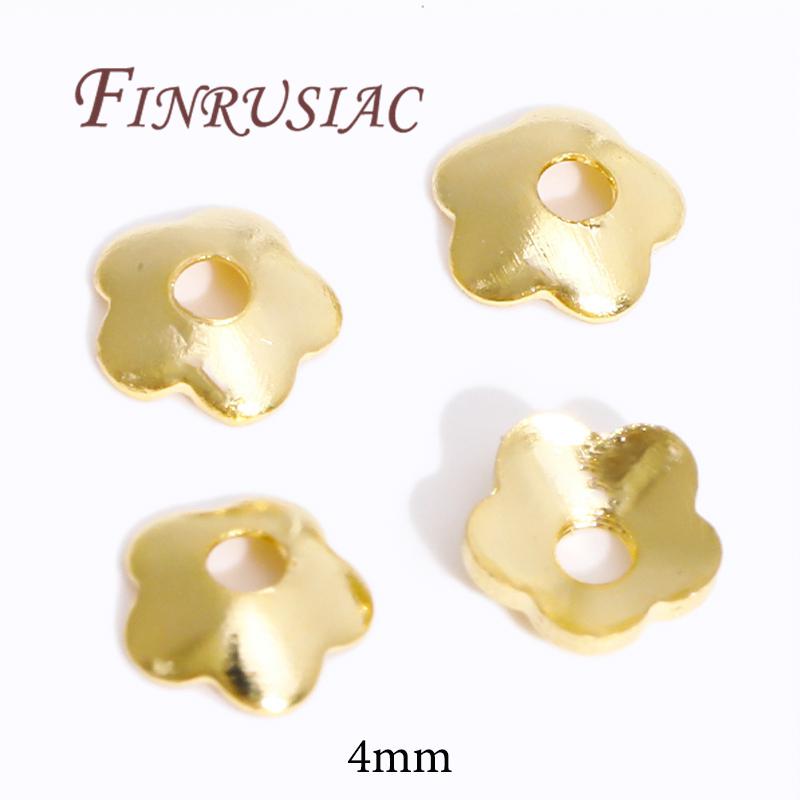 18K/14K Gold Plated Beads Cap For Jewelry Flower Bead Caps Jewelry Making Supplies Spacer Beads DIY Bracelets Accessories