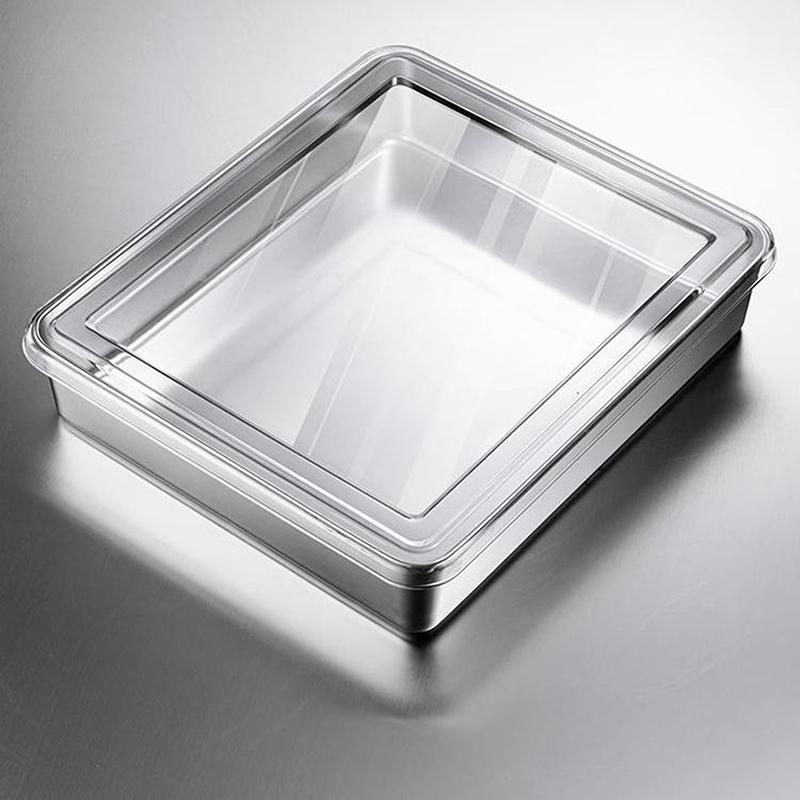 Forma do Tiramisu ze Stali Nierdzewnej Taca do Ciasta Pojemnik do Formowania Ciasta z Pokrywką Pudełko do Przechowywania Ciasta Domowe Narzędzia do Pieczenia Deserów