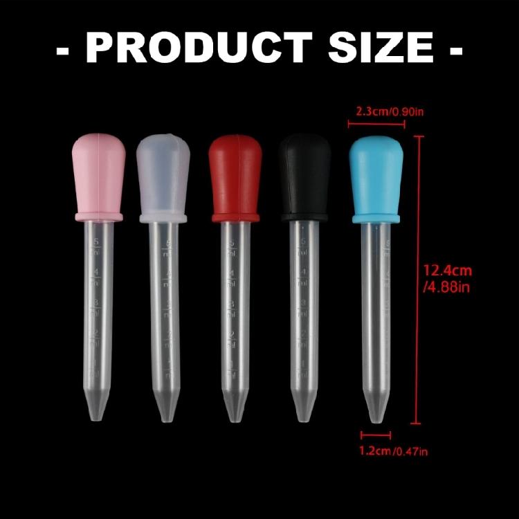 5Pcs 5ML Silicone Graduated Pipettes With Rubber Suction Top Liquid Droppers For Oil Liquid Handling In Science Labs