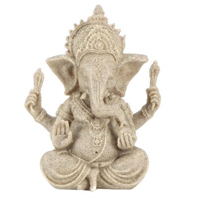 Sandstein Harz Indische Ganesha Elefant Gott Statue Fengshui Buddha Skulptur Wohnkultur Handwerk