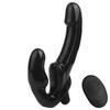 Black Double-headed Dildo Powerful Remote Control Vibrator for Couples Fucked By Lesbian Double Penetration Wireless Vibrator Butt Anal Vibrator