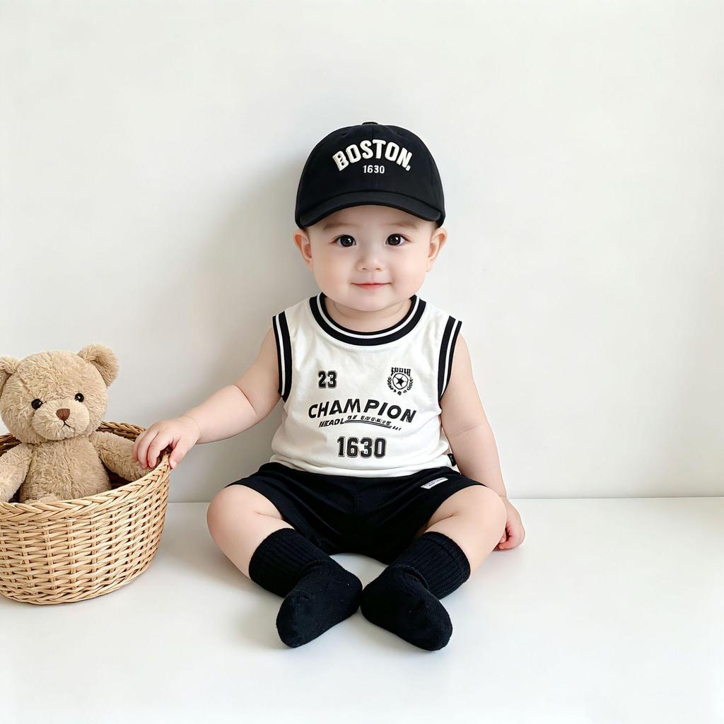 Infant & Toddler Breathable Sleeveless Basketball Print Vest (0-3 Years) - Summer Lightweight Sports Tank