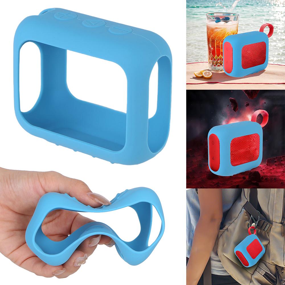 Silicone Case Cover Speaker Protective Cover with Hook for JBL GO4 Portable Silicone Case Cover Protective Case Anti-Drop Speake