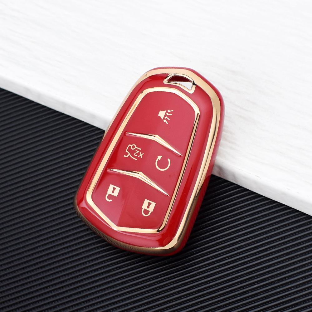 5 Buttons TPU Car Key Shell Case Cover for Cadillac ATS CT6 CTS DTS XT5 Escalade ESV SRX STS XTS ELR 2014 - 2018 Remote Key Holder