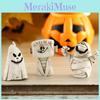 European-style Resin Halloween Scene Decoration With Pumpkin Head Ghost Mummy Wind-up Girl Candle Cross