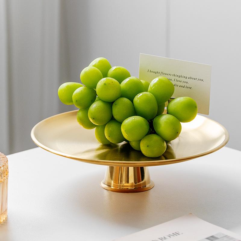 Circular Mirror Stainless Steel Fruit Tray, Snack and Candy Tray, Living Room Coffee Table Storage Tray, Accessory Accessories