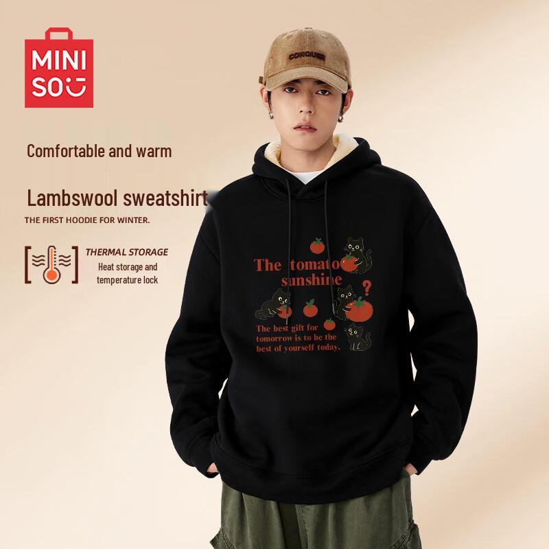 MINISO Plush Lined Hooded Sweatshirt