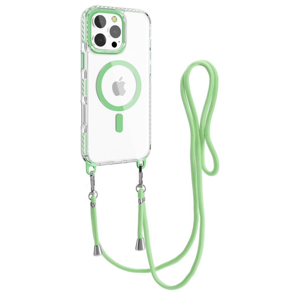 For iPhone 14 Pro Case Compatible with MagSafe PC+TPU Cover with Long Lanyard