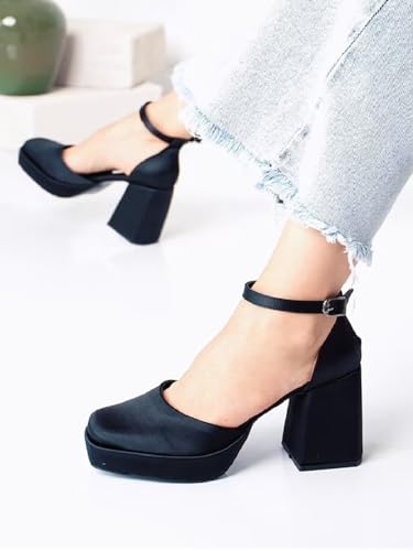 Shoetopia Women S Block Heel Pumps-Eu35 /Uk2 /Black 2 UK