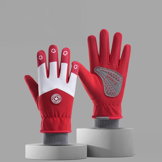 Dětské lyžařské rukavice Vodotěsné s fleecovou podšívkou Zimní rukavice Teplé Větruodolné rukavice s protiskluzovými dlaněmi pro chlapce dívky Lyžování Snowboarding Cyklistika