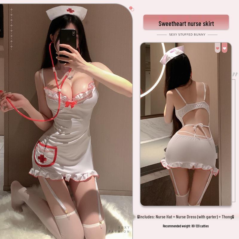 Manyan Sexy Nurse Uniform Lingerie - Soft Cute One-Piece Suspender Suit