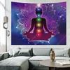 VIKAMA Meditation Chakra Mandala Tapestry Cosmic Neon Color Changing Yoga Living Room Bedroom Decor Modern Bohemian Wall Art