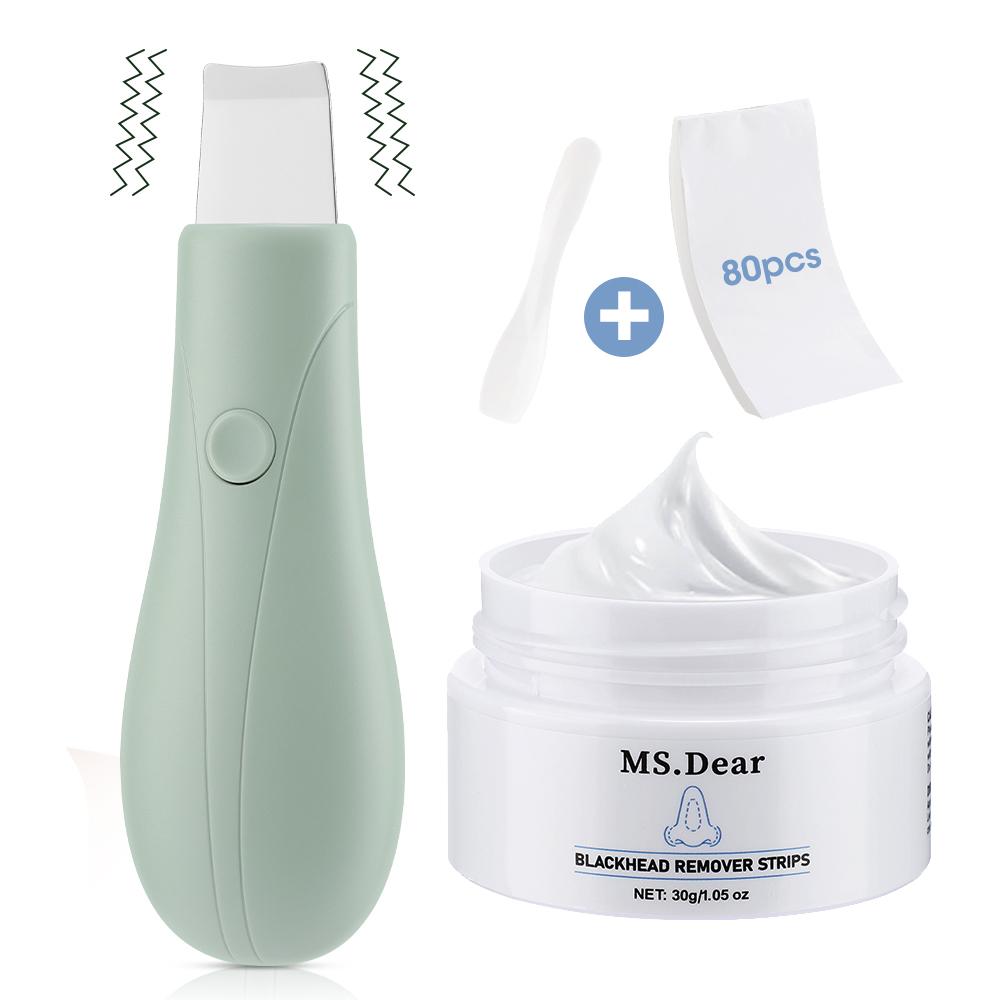 Blackhead Remover Set Vibration Face Skin Scrubber & Blackheads Nose Patch Skin Care Tool Black Dots Extractor Face Cleaner Set