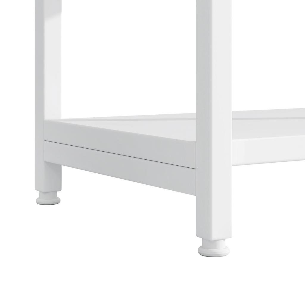 160 x 30 x 180 cm Shelf in Modern, Minimalist Style, Made of Steel Tubes and MDF, Multiple Storage Compartments, Rectangular + Arch Design, White