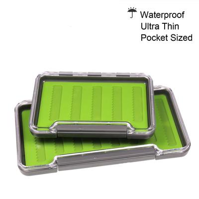 Bimoo S M Size Clear Waterproof Fishing Fly Box Ultra Thin Fly Fishing Tackle Box Pocket Size Storage Box