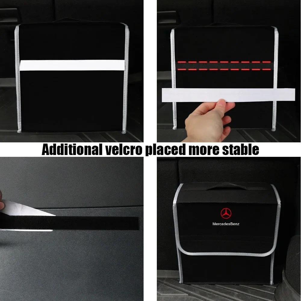 DFN1 New 2025 Hot Car Trunk Organizer Box Large Capacity Auto Storage Bag Folding for Mercedes Benz E C G R S Class W176 W204 W212 GL