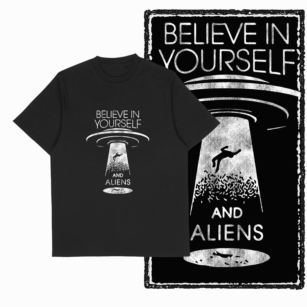 Coolmind SA 100% Polyester Spaceman astronaut Graphic T shirt fo men Cool Moon print Big Size vintage BLACK men s novelty tee shirt S