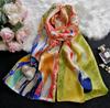 100% Silk Scarf For Women Long Print Luxury Natural Silk Shawls Wraps Floral Printed Ladies Neckscarf Pure Real Silk Scarves