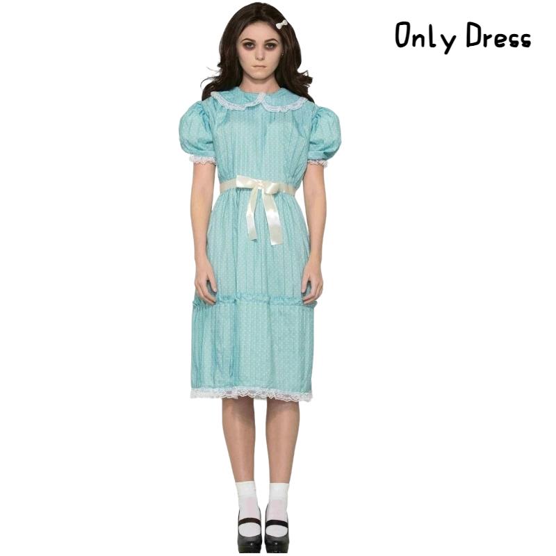 

Grady Shining The Daughter Cosplay Costume Twin Girl Halloween Party Props Movie XL синий