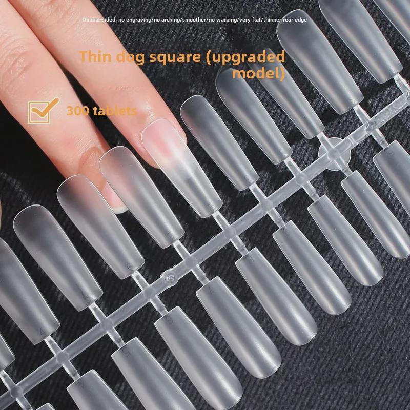 Ultra-Thin Frosted Nail Stickers: Full & Half Styles, Traceless, Extra Long, No Grinding Needed
