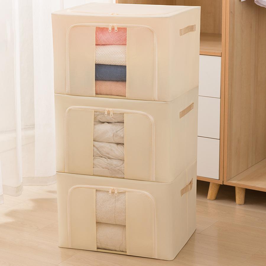 Faltbare Aufbewahrungsbox mit großem Fassungsvermögen und Deckel, Stoff-Aufbewahrungsbehälter für Kleidung, Schrank, Schlafzimmer und Heimorganisation