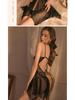 Lan Gui Fang Plus Size Sexy Lace Slit Nightgown - See-Through Mesh Suspender 2823
