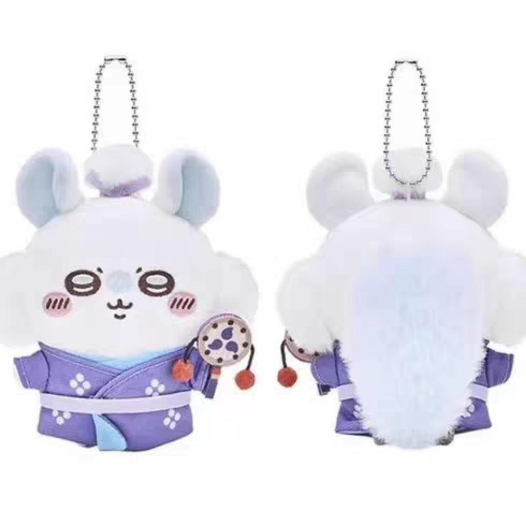 Plush Keychain Soft Cartoon Doll Small Hanging Pendant Stuffed Toy Accessory for Bags Backpacks and Keys with Metal Ball Chain