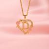 Trendy Luxury Heart and Flower Pendant Necklace for Women