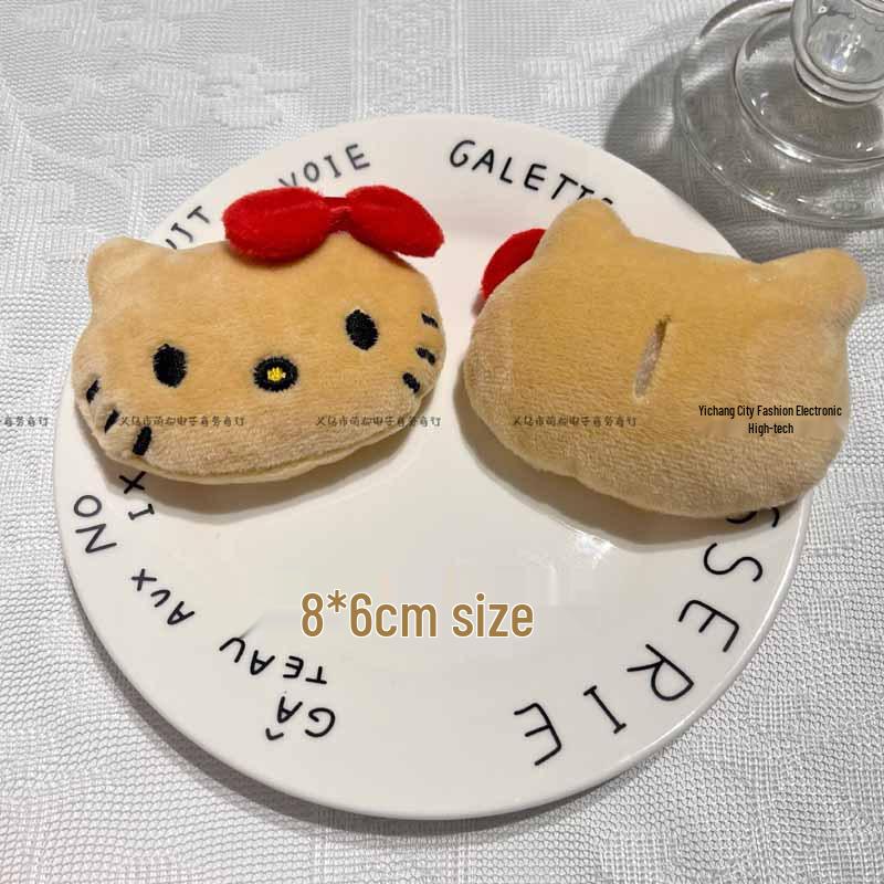 KT Cat Cartoon Plush Doll Accessories: Cute Kitten Bow Tie Brooch for Bags, Shoes, Socks, and Hair