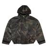 Marithe Francois Girbaud Hooded Leather Flight Bomber Jacket Camo