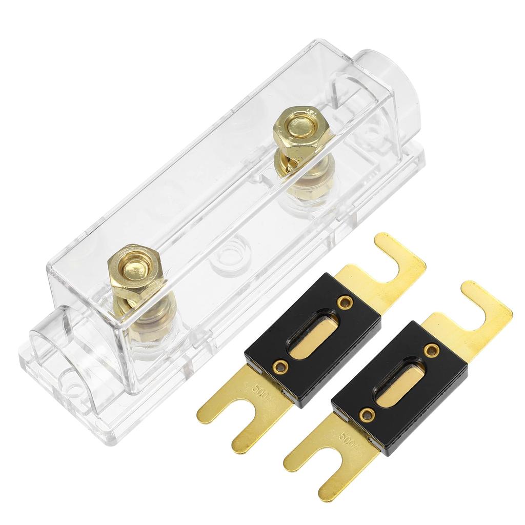 uxcell ANL Fuse Holder Car Audio 0 4 8 Gauge Inline Transparent Fuse Block
