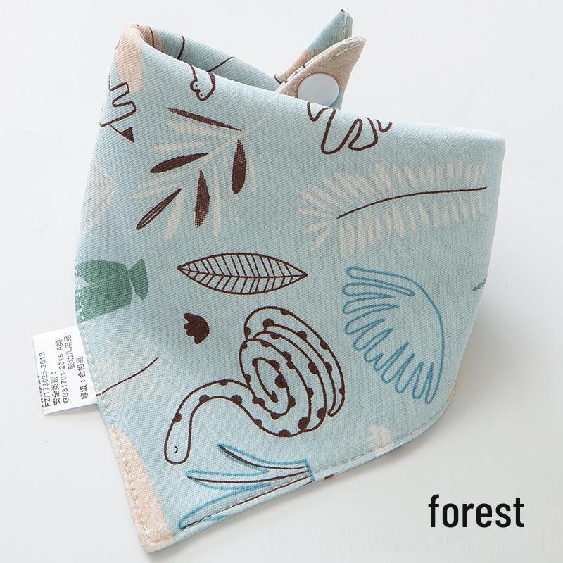 Pure Cotton Baby Drool Bib: Double-Layer Triangle Scarf with Snap Closure, Anti-Spit Up for Newborns