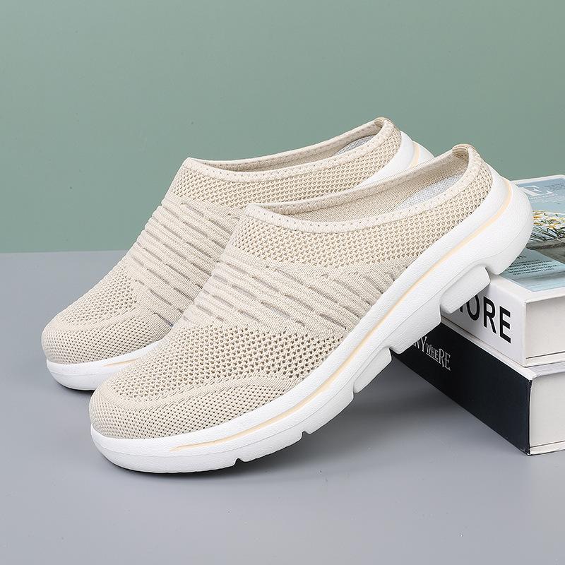 Spring and Autumn Flying Weaving Hollow Large Size Low Help Sleeve Driving Shoes Baotou Drag
